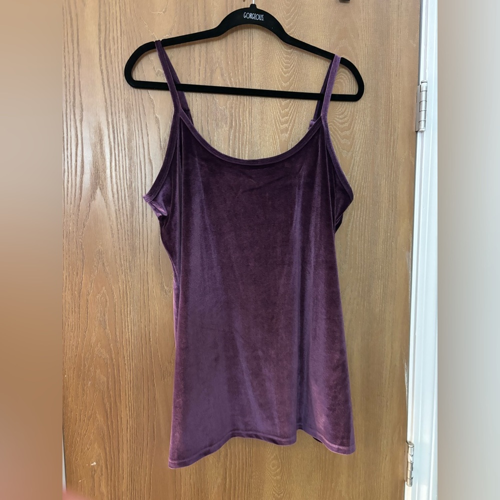 Purple velvet tank top